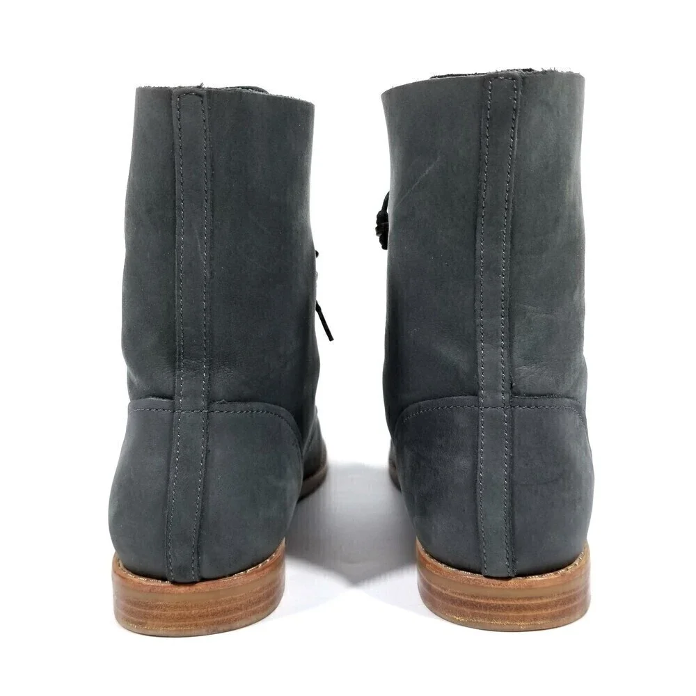 Olukai 'O Laila Leather Low Lace Up Fold Down Ankle Boots Boho Grunge 90s Y2k 7